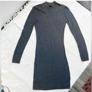 NWOT - French Connection Charcoal Ribbed Long Sleeve Sweater Dress